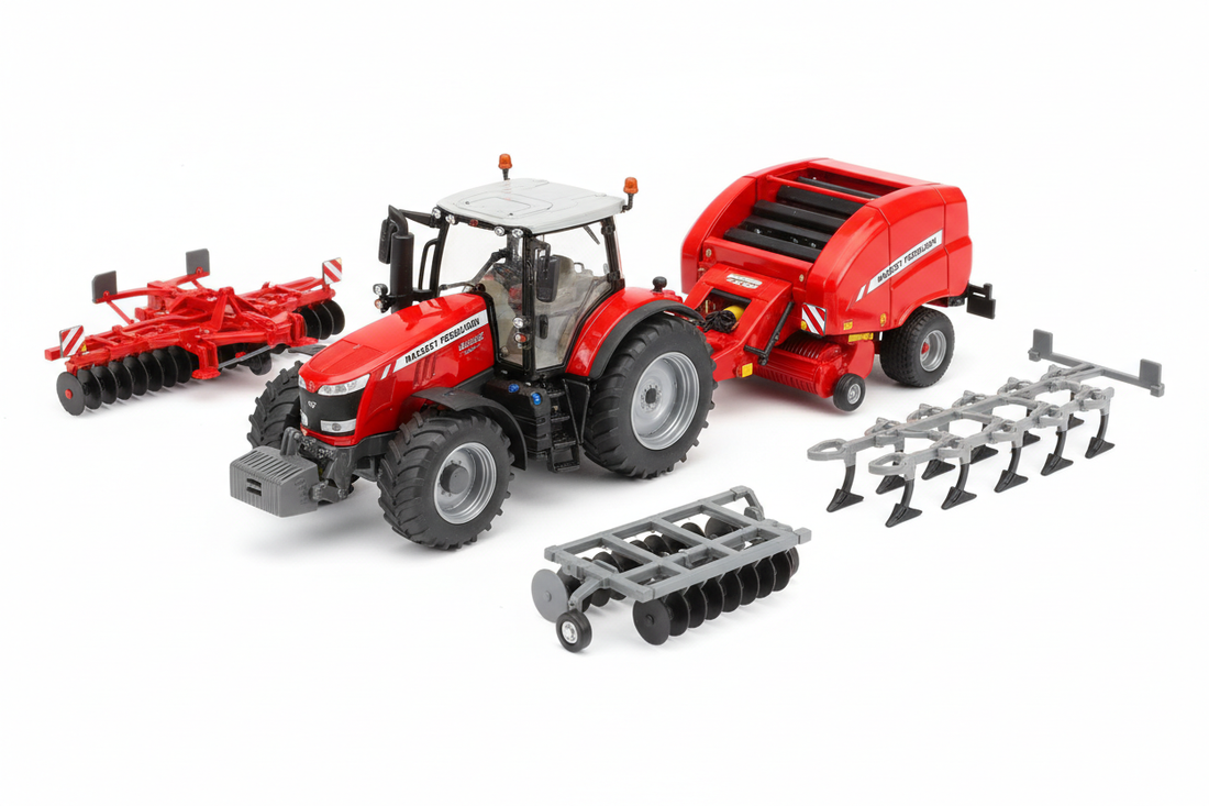 Miniatures Massey Ferguson 1:32 – Tracteurs Rouge et Gris MF
