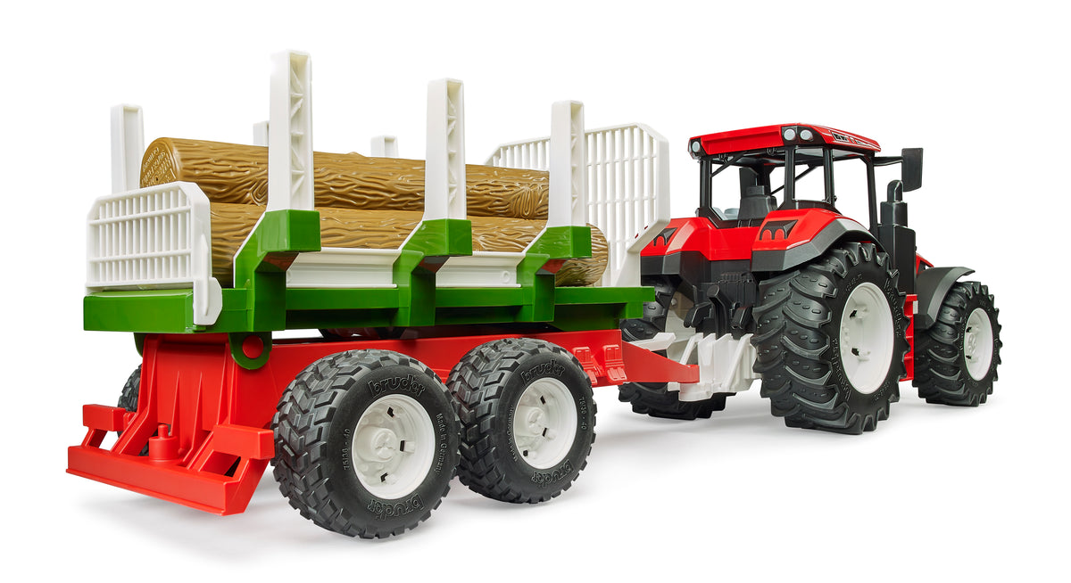 Bruder 03453 - ROADMAX Tracteur avec remorque forestière et 3 troncs