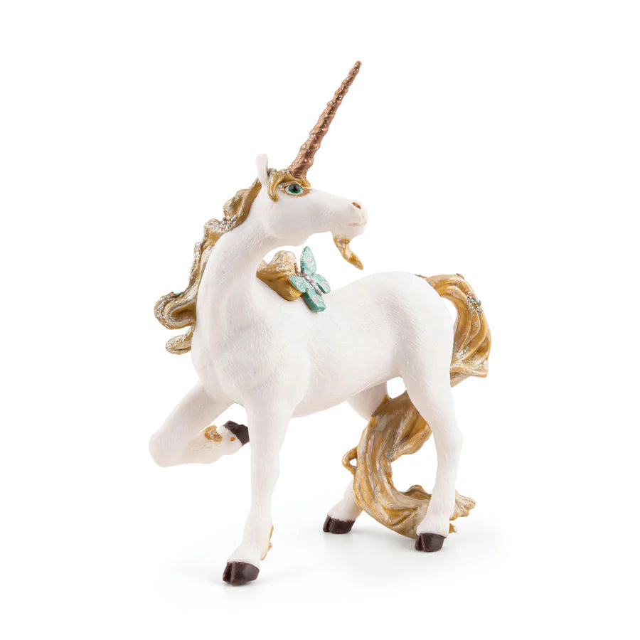 Figurine Licorne Dorée Papo 39018 – Miniature féerique peinte à la main