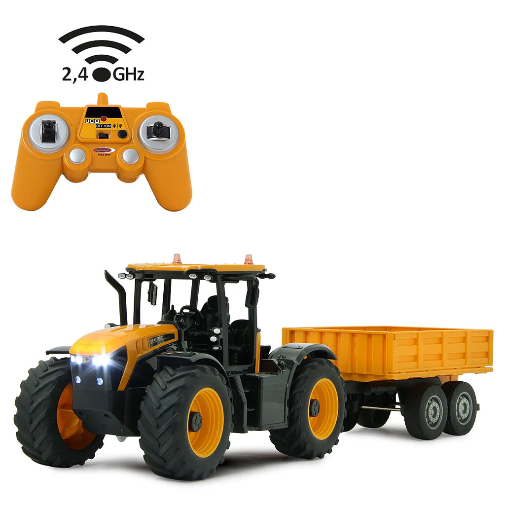 JCB Fastrac radiocommandé avec remorque basculante – 1:24