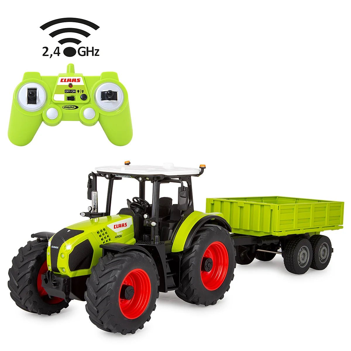 Claas Arion 660 radiocommandé avec remorque basculante – 1:24