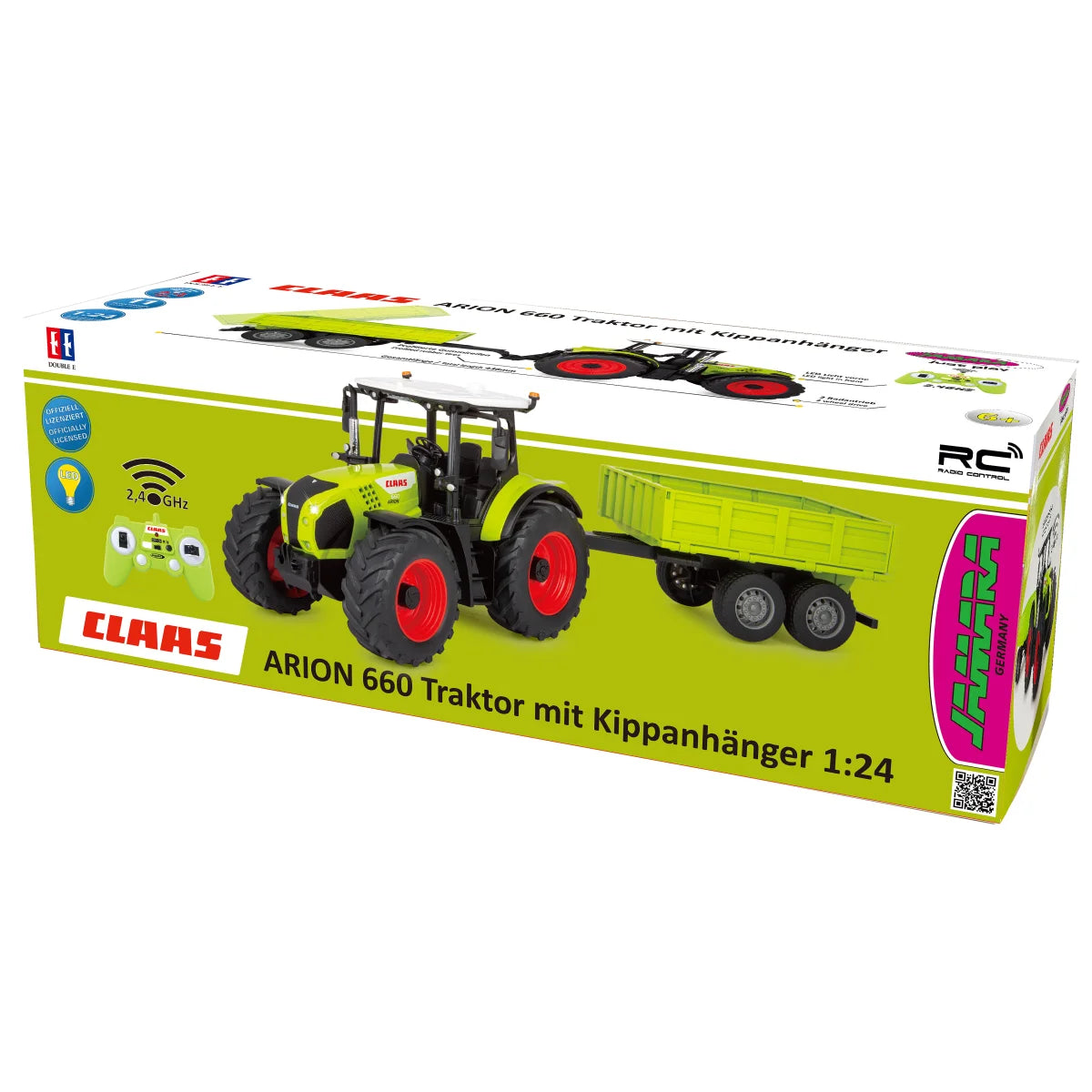 Claas Arion 660 radiocommandé avec remorque basculante – 1:24