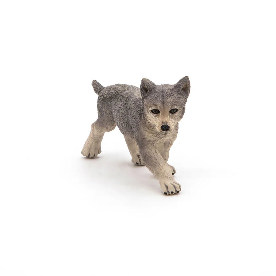 Figurine Louveteau Gris Papo 50162 – Miniature animal sauvage peinte à la main