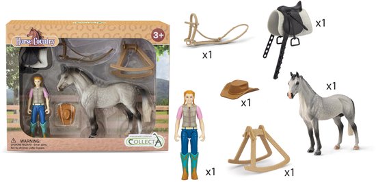 Cavalière amateur et accessoires CollectA – Coffret