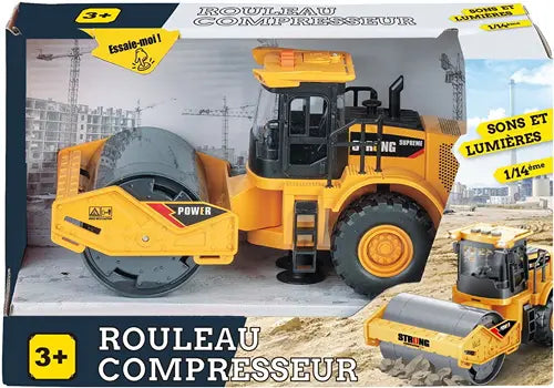 Rouleau compresseur à friction 1/14, 25 cm, son et lumière