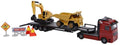 Set de véhicules de chantier moulés sous pression – Camion surbaissé, pelleteuse & tombereau