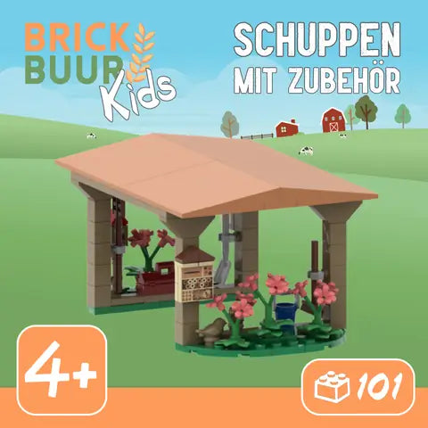 MunichBricks 22KMS1N2 – Hangar avec Accessoires – Set Briques Ferme