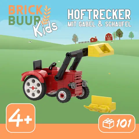 MunichBricks 22KMS1N5 – Tracteur de Cour avec Fourche et Pelle – Set Briques Ferme
