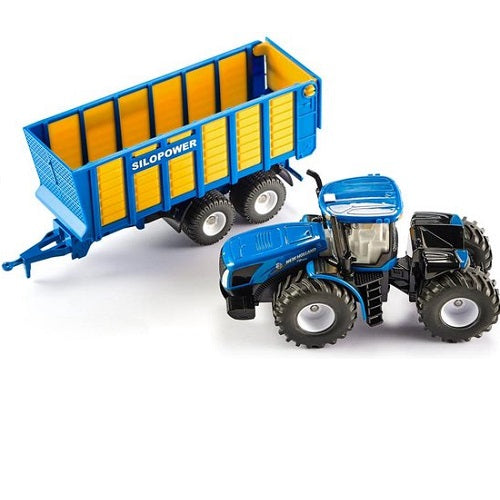 Coffret Tracteur New Holland T9 + Remorque Ensilage Silopower | 1:50 Siku | Réf. SIKU1947