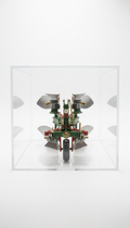 Charrue grise acier vitrine collectionneur