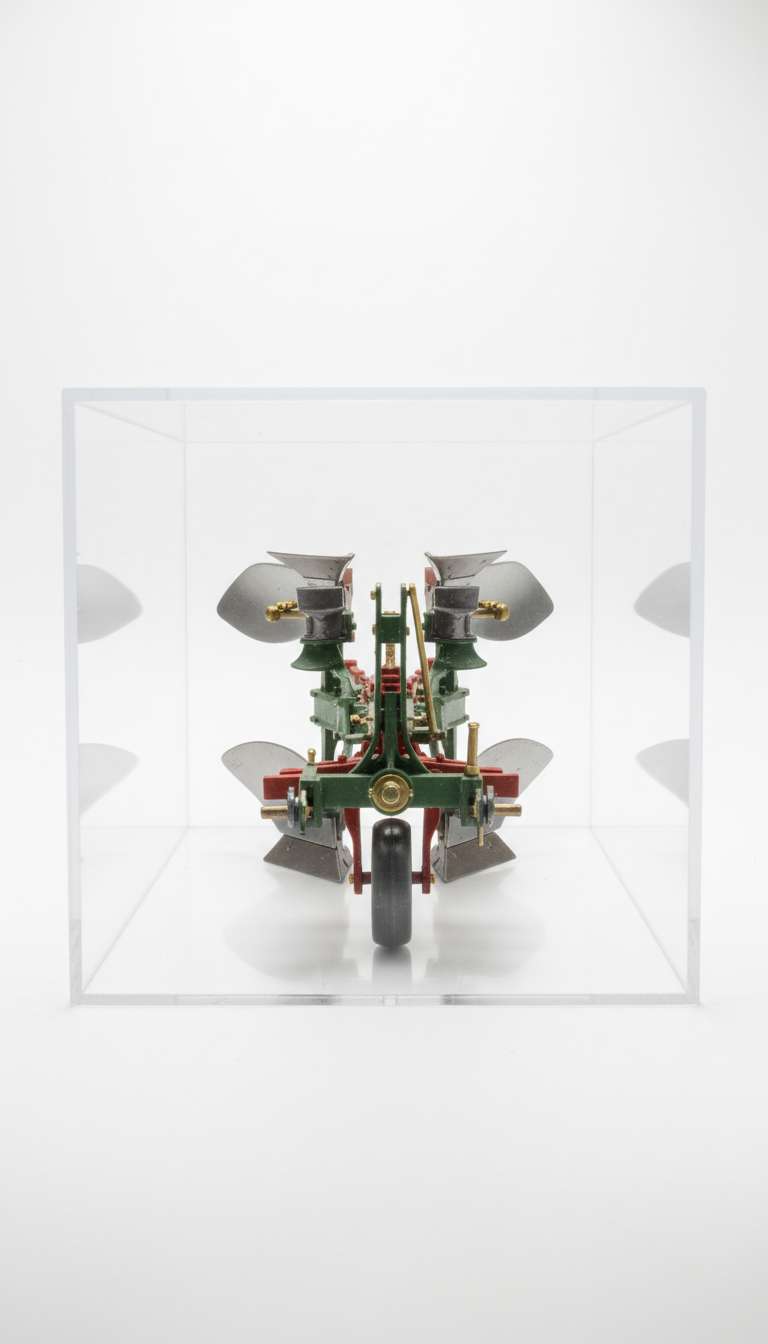 Charrue grise acier vitrine collectionneur