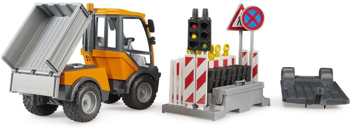 Bruder 02693 - VarioCar avec plateforme et remorque de sécurité routière