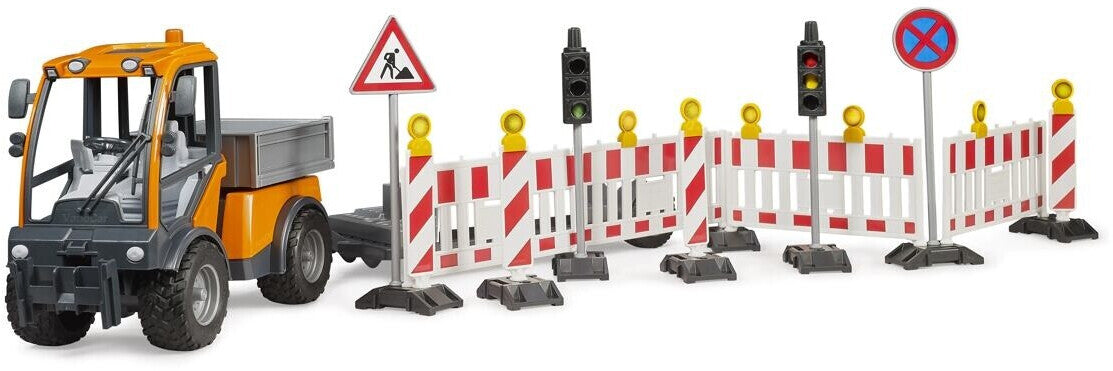 Bruder 02693 - VarioCar avec plateforme et remorque de sécurité routière
