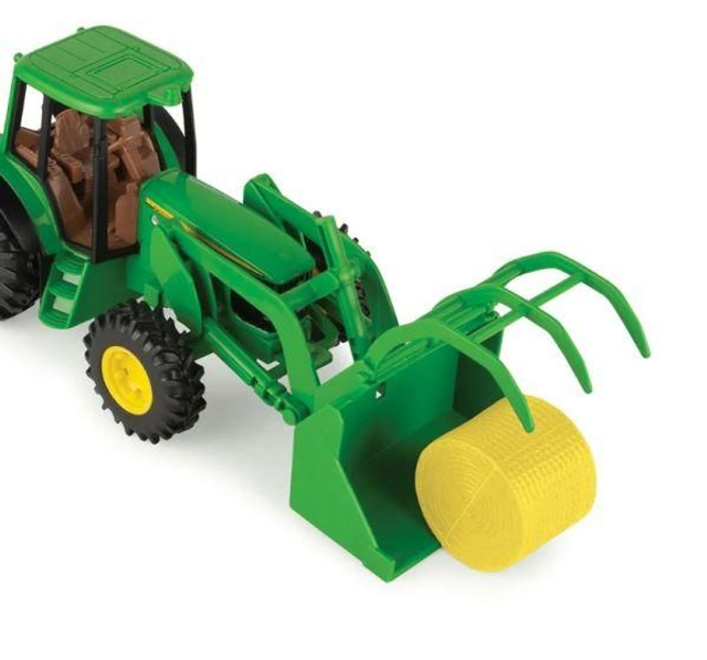 JOHN DEERE avec chargeur plateau et balle de foin