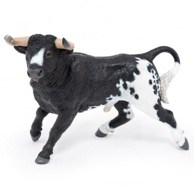 Papo Taureau espagnol noir et blanc, figurine 51184