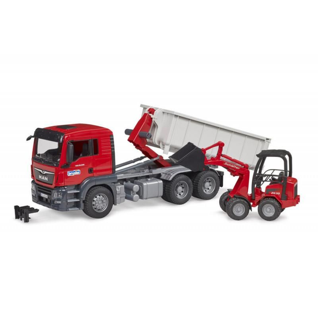 Camion MAN TGS avec benne déposable et chargeur Schäffer - Bruder 03767