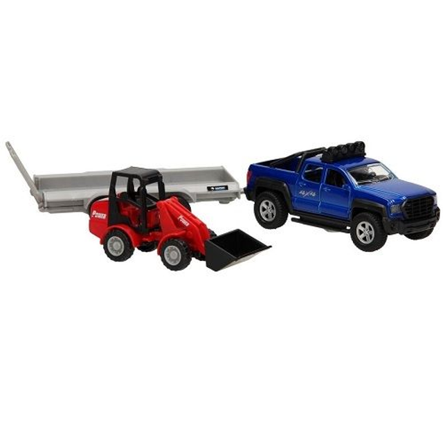 Kids Globe 510207 4x4 bleu avec plateau et manitou