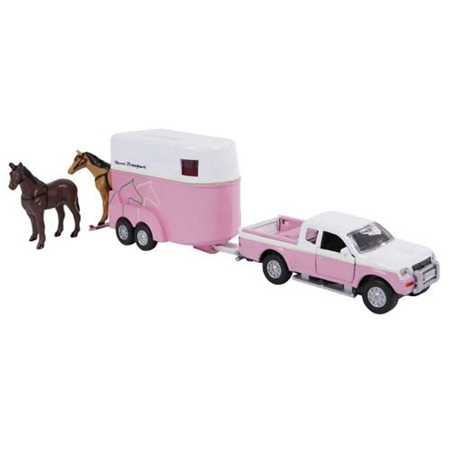 Kids Globe 520124 - Kids Globe 520124 Pick-up Mitsubishi avec remorque pour chevaux et deux chevaux