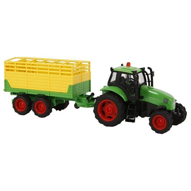 Kids Globe 510653B - Kids Globe 510653 Tracteur avec son et lumière, moteur à friction et remorque