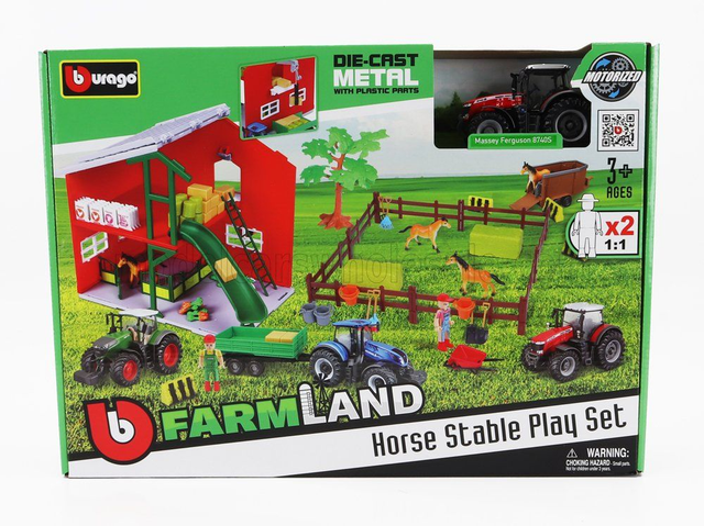 Bburago 18.31682M ferme avec Massey Ferguson