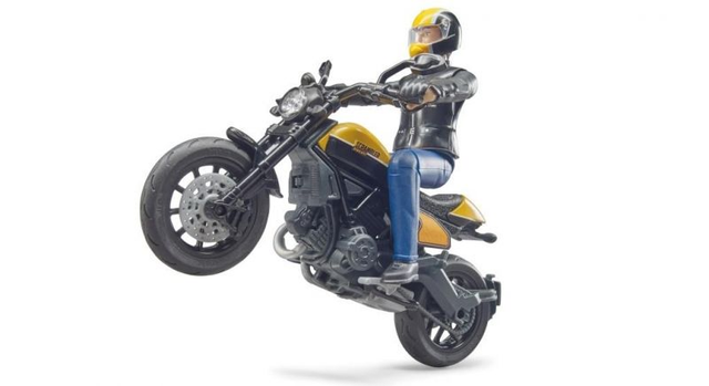 63053 Moto jaune et pilote