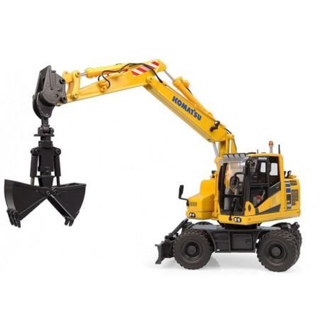 Pelle Komatsu PW148-11 sur pneus avec godet et benne preneuse - UH8162