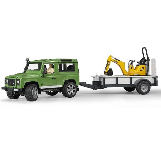 Bruder 02593 land rover avec remorque et pelle