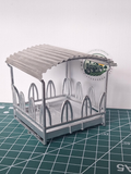 Ratelier / mangeoire à foin 1:32 en resine et toit en aluminium