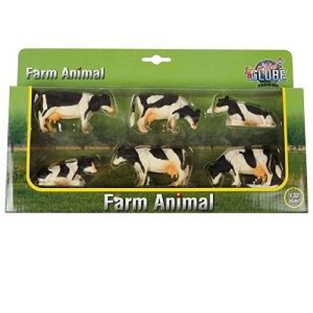 Kids Globe 570009 Vache noir et blanche x6