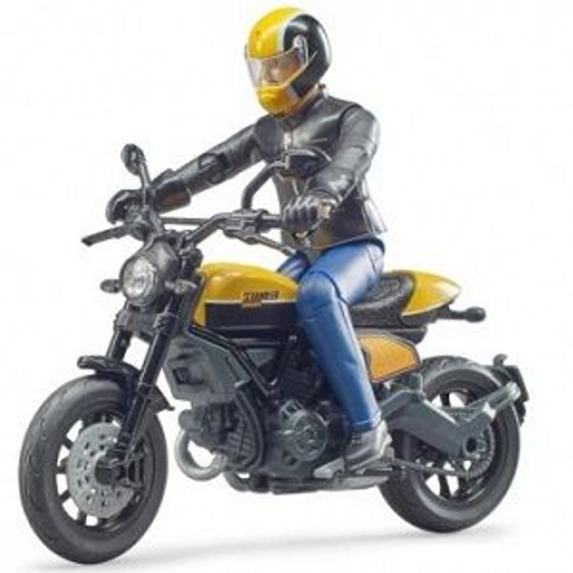63053 Moto jaune et pilote