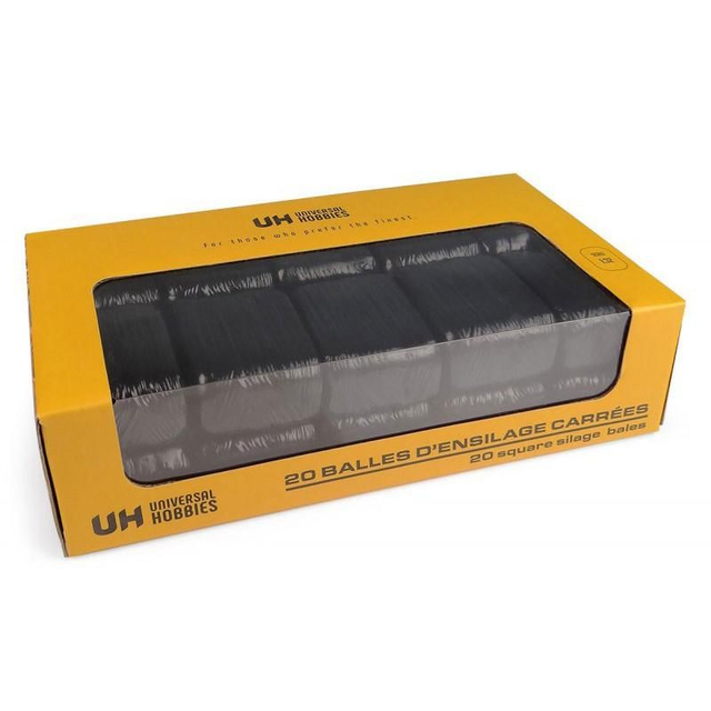 Boîte de 20 balles d'ensilage carrées noires - Universal Hobbies UH 6882