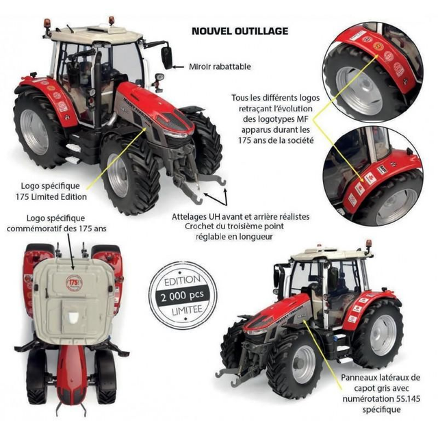 TRACTEUR MINIATURE MASSEY FERGUSON 5S 145 175 Ans MF UH 6460
