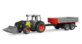 02112 tracteur Claas Nectis avec remorque