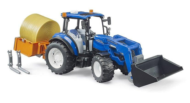 New Holland T5. 120 avec chargeur avant, coffre de chargement et fourches