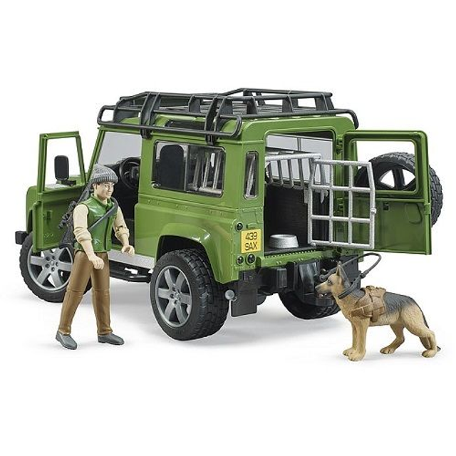 Bruder 02587 land rover chasseur et chien