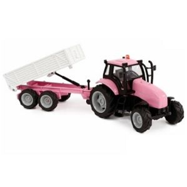 Kids Globe KG 510241 - Kids Globe Tracteur avec son et lumière, moteur à friction et remorque basculante