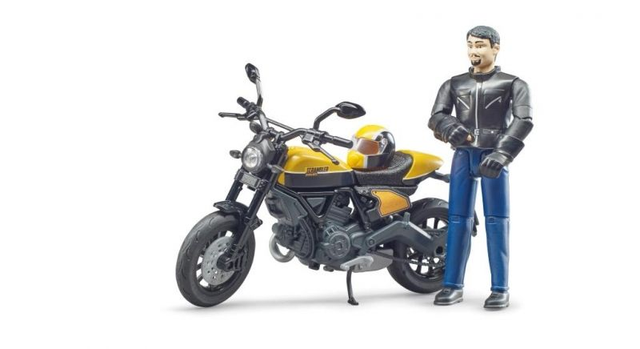 63053 Moto jaune et pilote