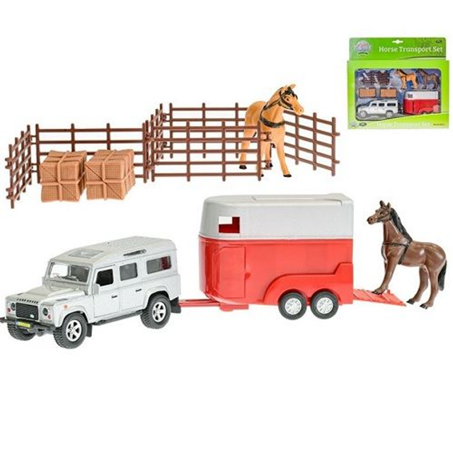 Kids Globe 520213 Coffret complet land Rover avec van et accessoires