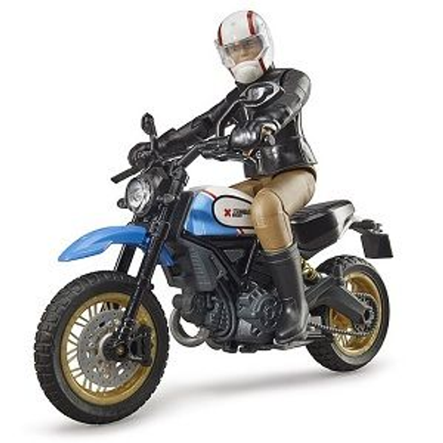 63051 Moto bleu et pilote
