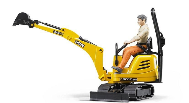 Micro-pelleteuse JCB 8010 CTS et ouvrier de chantier