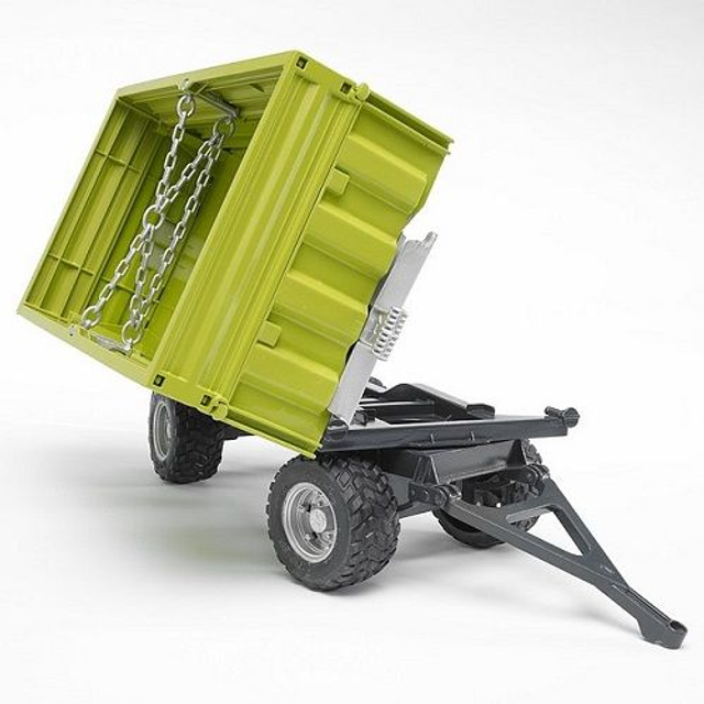 Bruder 02203 kieptrailer met drie assen groen
