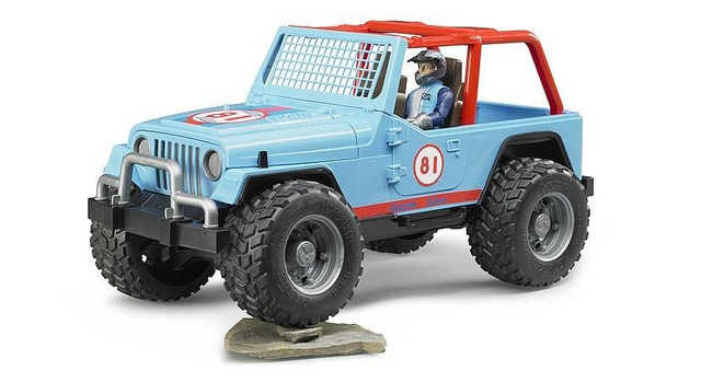 Jeep cross country racer bleue avec conducteur