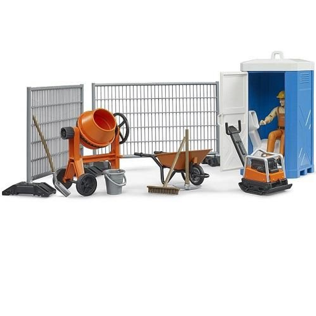 Bruder Wworld ensemble de chantier avec figurine et accessoires