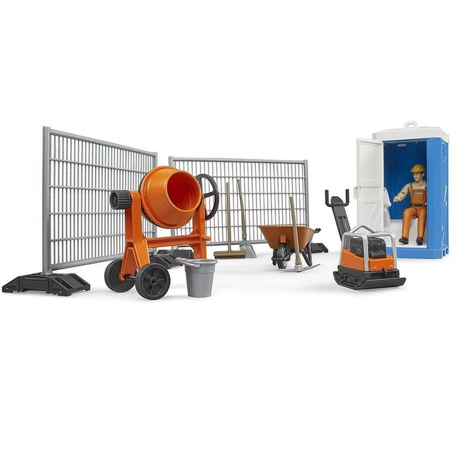 Bruder Wworld ensemble de chantier avec figurine et accessoires
