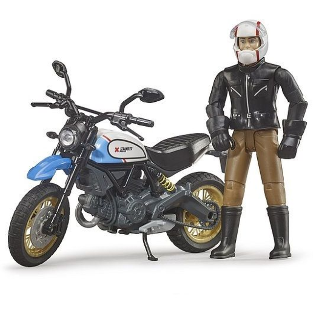 63051 Moto bleu et pilote