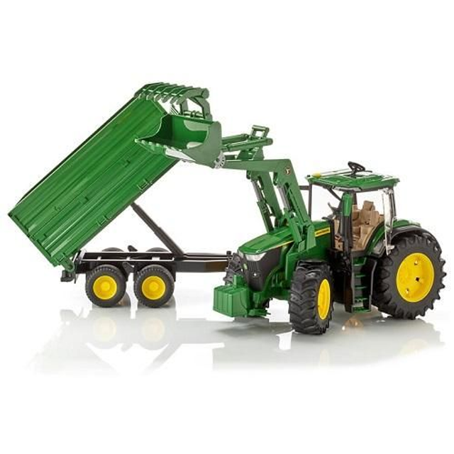 Bruder 03155 Tracteur John Deere 7R 350 avec chargeur frontal et remorque benne