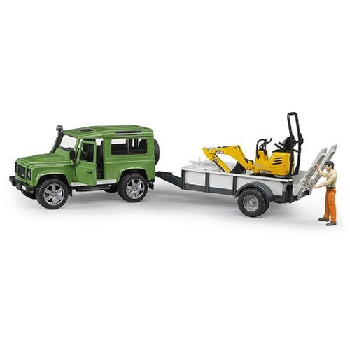 Bruder 02593 land rover avec remorque et pelle