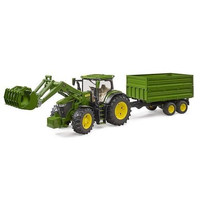 Bruder 03155 Tracteur John Deere 7R 350 avec chargeur frontal et remorque benne