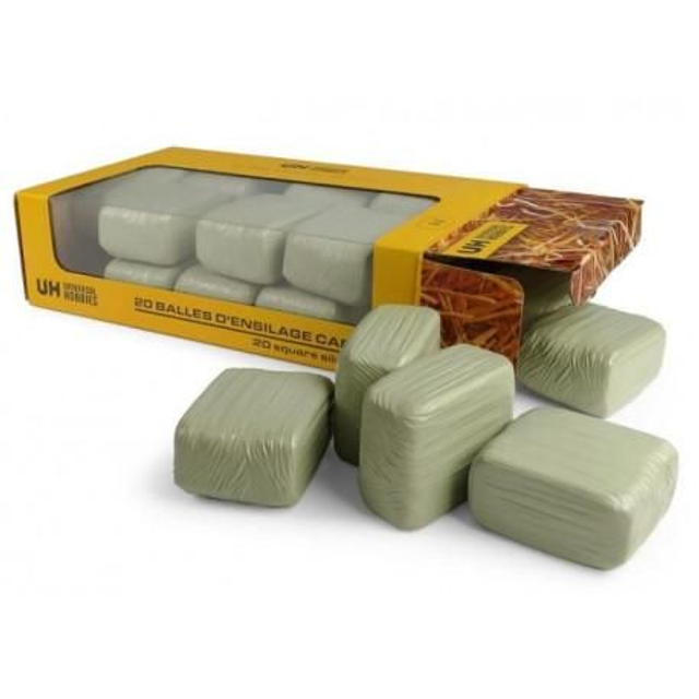 Boîte de 20 balles d'ensilage carrées vertes - Universal Hobbies UH 6881